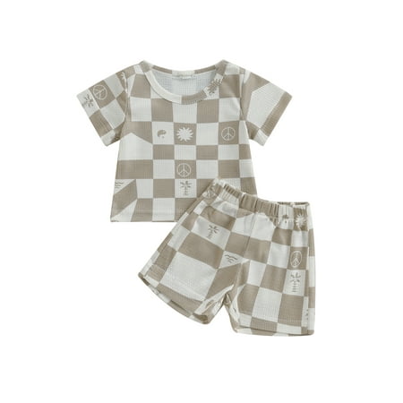 jaweiwi Infant Toddler Girls Boys Summer Clothes Set 0 6M 12M 18M 24M Outfits Sun Checkerboard Print Crew Neck Short Sleeve Waffle T-Shirts and Shorts 2Pcs Suit
jaweiwi Infant Toddler Girls Boys Summer Clothes Set 0 6M 12M 18M 24M Outfits Sun Checkerboard Print Crew Neck Short Sleeve Waffle T-Shirts and Shorts 2Pcs Suit