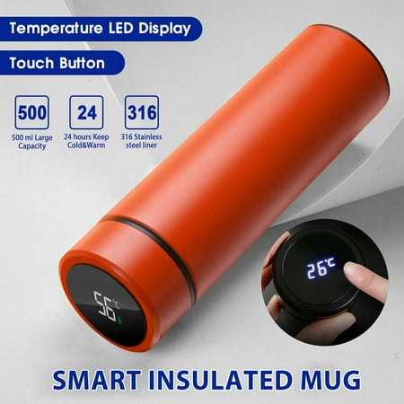 〖Yilirongyumm〗Kitchen Organization Temperature Lcd Kettle Stainless Flask Display Vacuum Steel Glass&Bottle