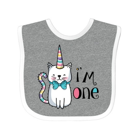Inktastic 1st Birthday Unicorn Kitty Gift Baby Boy or Baby Girl Bib