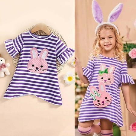 Leesechin Girls Easter Dress Clearance Baby Boys Floral Lovely Bunny Candy Color Short Sleeve Dress 
Leesechin Girls Easter Dress Clearance Baby Boys Floral Lovely Bunny Candy Color Short Sleeve Dress