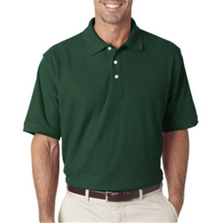 UltraClub 7510 Mens Platinum Honeycomb Pique Polo - Forest, Large