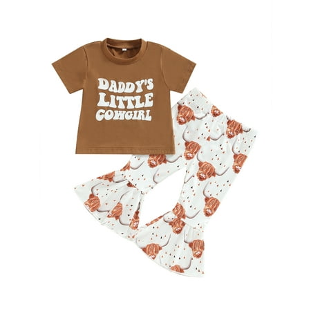 Toddler Western Baby Girl Outfit Ruffle Tunic Top Cow Print Flare Bell Bottom Pants Set Western Cowgirl Clothes
Toddler Western Baby Girl Outfit Ruffle Tunic Top Cow Print Flare Bell Bottom Pants Set Western Cowgirl Clothes