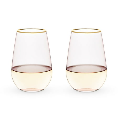 Twine Rose Gold Rimmed Pink Wine Glasses - Stemless Crystal Wine Glass Set of 2
Twine Rose Gold Rimmed Pink Wine Glasses - Stemless Crystal Wine Glass Set of 2