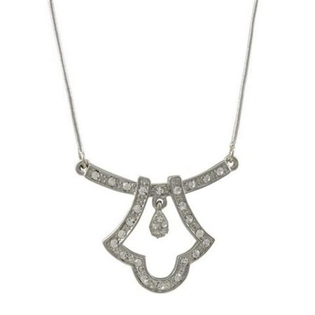 Drop Pave Crystal Bar Necklace