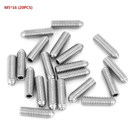 20pcs /set Stainless Steel Thread Hex Spring Ball Plunger Screw (M5*16)