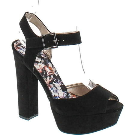 Qupid Women s Beat Platform Sandals Black 10