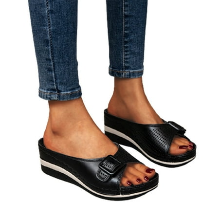 Soft Footbed Orthopedic Arch-Support Sandals Women s Platform Wedge Shoes Breathable Black 42
Soft Footbed Orthopedic Arch-Support Sandals Women s Platform Wedge Shoes Breathable Black 42
