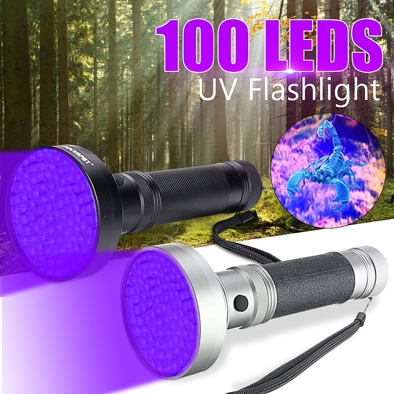 100 LED UV Flashlight Super Bright UV Ultra Violet Flashlight Mini