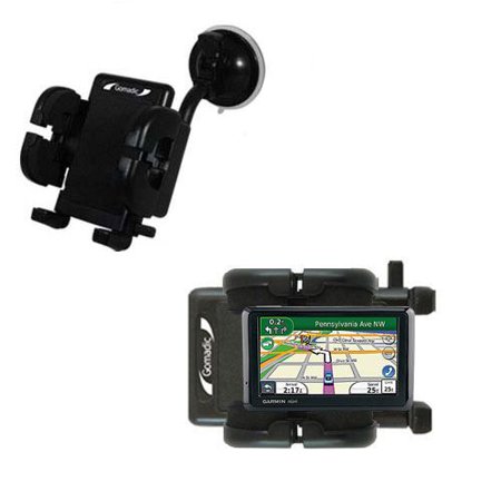 Gomadic Brand Flexible Car Auto Windshield Holder Mount designed for the Garmin Nuvi 1370Tpro - Gooseneck Suction Cup Style Cradle