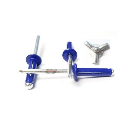Dark Blue Exploding Pop Rivets 3/16 Tri-Fold Small Aluminum Head Steel Mandrel .040 - .354 Grip Range Fastener
Dark Blue Exploding Pop Rivets 3/16 Tri-Fold Small Aluminum Head Steel Mandrel .040 - .354 Grip Range Fastener