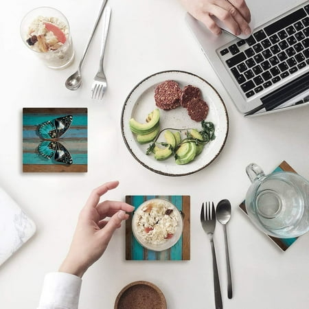 KXMDXA Butterfly on Turquoise Wooden Plank Set of 4 Coaster for Drinks Absorbent Ceramic Stone Coasters Cup Mat with Cork Base for Home Kitchen Room Coffee Table Bar Decor
KXMDXA Butterfly on Turquoise Wooden Plank Set of 4 Coaster for Drinks Absorbent Ceramic Stone Coasters Cup Mat with Cork Base for Home Kitchen Room Coffee Table Bar Decor