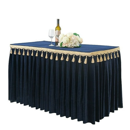 2 Pack Solid Color Velvet Table Skirt Cloth Fitted Table Skirt With Tassel Washable Table Skirt For Birthday Halloween Christmas Banquet Activity Meeting -Navy Blue-tassel1m
2 Pack Solid Color Velvet Table Skirt Cloth Fitted Table Skirt With Tassel Washable Table Skirt For Birthday Halloween Christmas Banquet Activity Meeting -Navy Blue-tassel1m