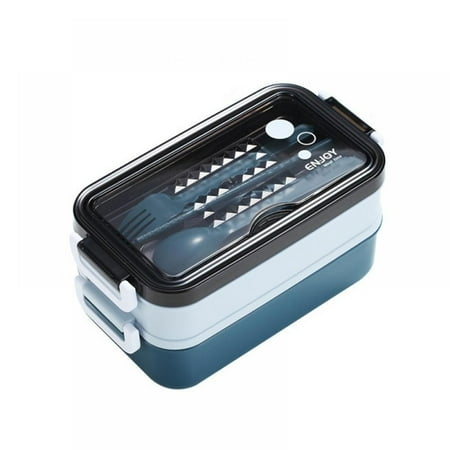 2-Tier Bento Lunch Box Container Microwave Safe with a Spoon Portable chopsticks spoon
2-Tier Bento Lunch Box Container Microwave Safe with a Spoon Portable chopsticks spoon