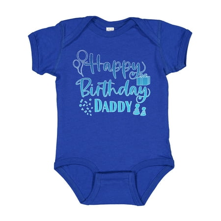 Inktastic Blue Happy Birthday Daddy Gift Baby Boy or Baby Girl Bodysuit