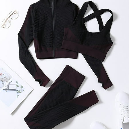 3pcs Seamless Knitted Yoga Sports Suits Criss Cross Back Sports Bra & Long Sleeve Thumb Hole Shirt & Slimming High Waist Legging Suits Women‘s Activewear
3pcs Seamless Knitted Yoga Sports Suits Criss Cross Back Sports Bra & Long Sleeve Thumb Hole Shirt & Slimming High Waist Legging Suits Women‘s Activewear