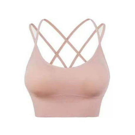DNDKILG Wireless Bra for Women Cami Strap Sports V Neck Bralettes Complexion 2XL