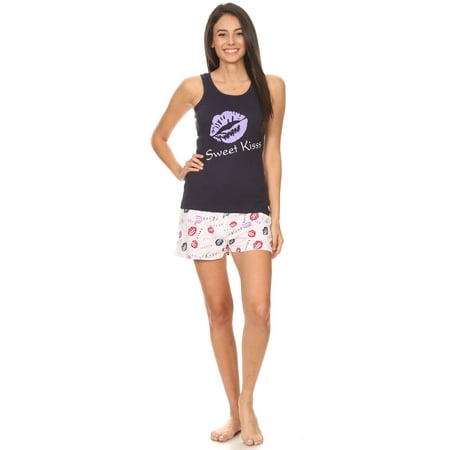 Lati Fashion Women Shorts Pajamas set 100% Cotton Sleeveless Female Pajamas Set Navy Blue Size Large
Lati Fashion Women Shorts Pajamas set 100% Cotton Sleeveless Female Pajamas Set Navy Blue Size Large