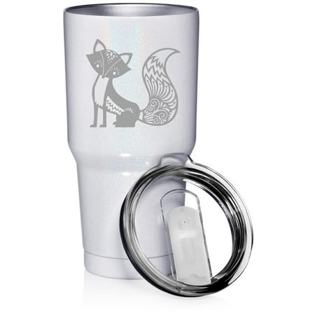30 oz Tumbler Stainless Steel Vacuum Insulated Travel Mug Cup Fancy Fox (White Glitter)
30 oz Tumbler Stainless Steel Vacuum Insulated Travel Mug Cup Fancy Fox (White Glitter)