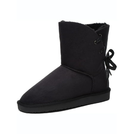 HStylish Women s Winter Snow Boots Fur Lined Mid-Calf Warm Slip on Side Bows Lace up Booties for Outdoor Black
HStylish Women s Winter Snow Boots Fur Lined Mid-Calf Warm Slip on Side Bows Lace up Booties for Outdoor Black
