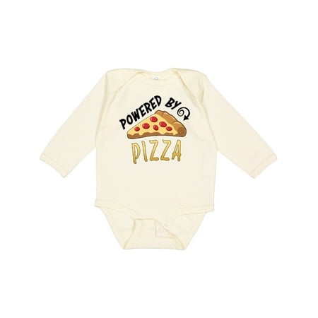 Inktastic Powered by Pizza Gift Baby Boy or Baby Girl Long Sleeve Bodysuit