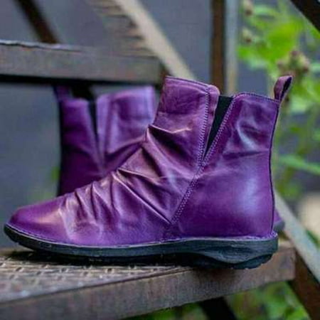 YOTAMI Women s Boots Casual Wedge Low Leg Leather Solid Color Round Head Thick Heel Side Zipper Ankle Boots Autumn Purple
YOTAMI Women s Boots Casual Wedge Low Leg Leather Solid Color Round Head Thick Heel Side Zipper Ankle Boots Autumn Purple