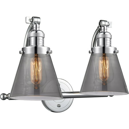 Polished Chrome Tone Bathroom Vanity 18 Wide Plated Smoke Glass Steel/Cast Brass Medium Base LED 2 Light Fixture
Polished Chrome Tone Bathroom Vanity 18 Wide Plated Smoke Glass Steel/Cast Brass Medium Base LED 2 Light Fixture