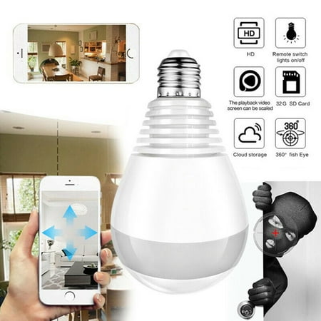 Full HD 1080P Light Bulb Camera 360° WiFi with Two Way Audio Motion Detection Night Vision Home School Office Parking Lot
Full HD 1080P Light Bulb Camera 360° WiFi with Two Way Audio Motion Detection Night Vision Home School Office Parking Lot
