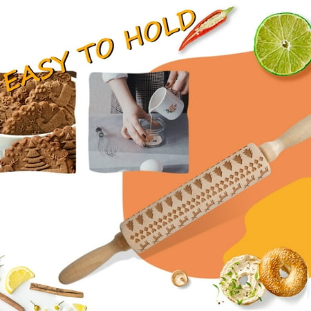 SANAG Rolling Pin Wooden Christmas Printed Stick 3D Holiday Xmas Cookie Dough Art Craft Tool
SANAG Rolling Pin Wooden Christmas Printed Stick 3D Holiday Xmas Cookie Dough Art Craft Tool