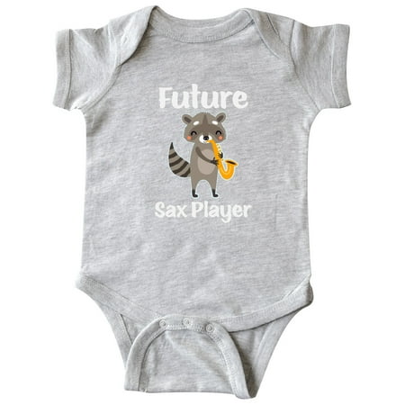 Inktastic Future Saxophone Player Kids Raccoon Gift Baby Boy or Baby Girl Bodysuit