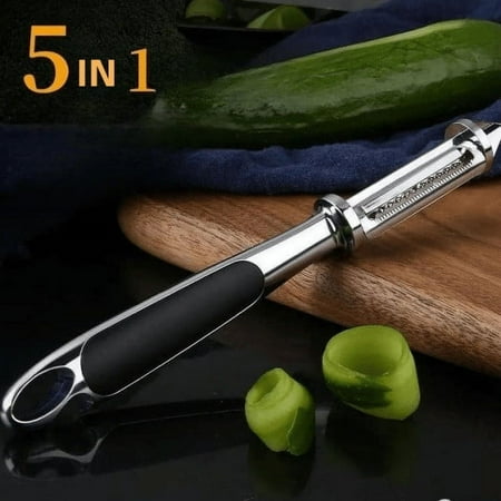 Yishangzhng 5 and 1 Vegetable and Fruit Peeler Multifunctional Five-In-One Fruit and Melon Grater Stainless Steel Skin Scraper Cleaning Brush Kitchen Essential for New Home
Yishangzhng 5 and 1 Vegetable and Fruit Peeler Multifunctional Five-In-One Fruit and Melon Grater Stainless Steel Skin Scraper Cleaning Brush Kitchen Essential for New Home
