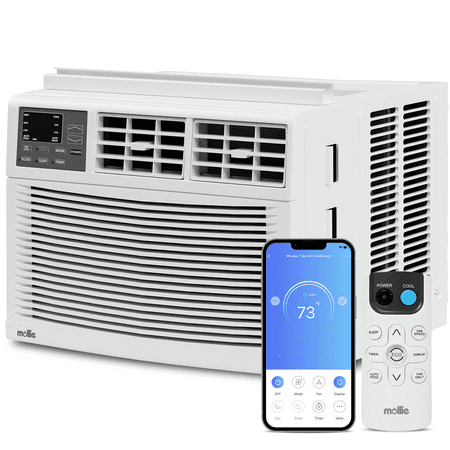 

Mollie 12 000 BTU Air Conditioner Window Unit with WIFI-Enabled Energy Saving Room Air Conditioner with Remote Control & Timer Function Cools Up to 450 Square Feet 115V/60Hz White