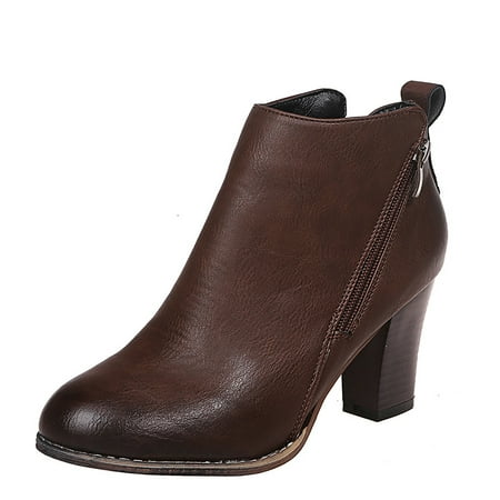 Inkach Fashion Womens Solid Color Casual Zipper Round Head Short Boots High Heel Shoe
Inkach Fashion Womens Solid Color Casual Zipper Round Head Short Boots High Heel Shoe