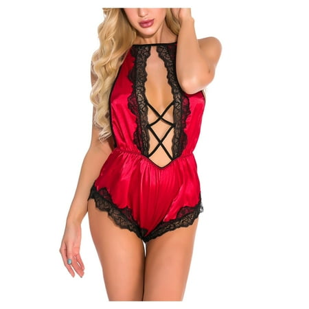 WANYNG Women Lace One-Piece Pajamas Halterneck Backless Tie Back Jumpsuit Tomorrow Delivery for Women Lingerie Lingerie Lace Bodysuit
WANYNG Women Lace One-Piece Pajamas Halterneck Backless Tie Back Jumpsuit Tomorrow Delivery for Women Lingerie Lingerie Lace Bodysuit