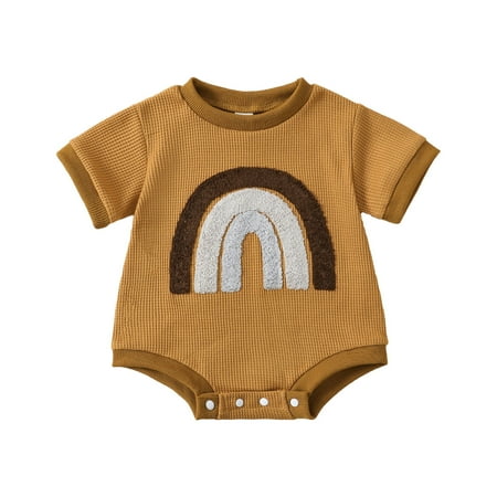 Infant Toddler Boys Girls Short Sleeve Casual Cartoon Rainbow Printed Lovely Pullover Romper Newborn Sweatshirt Bodysuits Baby Outwear
Infant Toddler Boys Girls Short Sleeve Casual Cartoon Rainbow Printed Lovely Pullover Romper Newborn Sweatshirt Bodysuits Baby Outwear