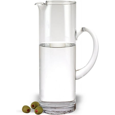 

Crystal Glass Pitcher - 54 Oz. Mouth-Blown Classic Martini Cylinder-Shaped Pitcher/Carafe For Water Juice Iced Tea & More - Fine Quality Lead-Free Crystal