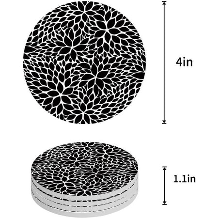 KXMDXA Black and White Style Dahlia Set of 4 Round Coaster for Drinks Absorbent Ceramic Stone Coasters Cup Mat with Cork Base for Home Kitchen Room Coffee Table Bar Decor
KXMDXA Black and White Style Dahlia Set of 4 Round Coaster for Drinks Absorbent Ceramic Stone Coasters Cup Mat with Cork Base for Home Kitchen Room Coffee Table Bar Decor