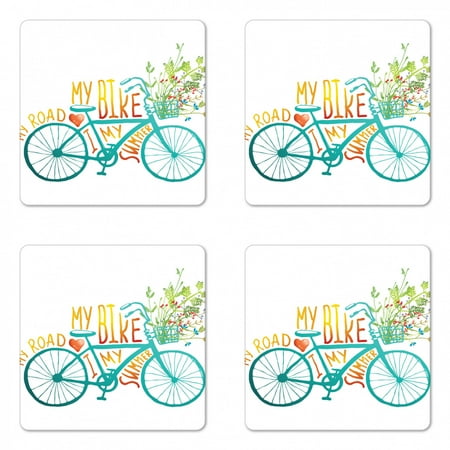 Bicycle Coaster Set of 4 Vintage Summer Bike a Floral Bouquet Vehicle for Transport Illustration Square Hardboard Gloss Coasters Standard Size Turquoise Yellow by Ambesonne
Bicycle Coaster Set of 4 Vintage Summer Bike a Floral Bouquet Vehicle for Transport Illustration Square Hardboard Gloss Coasters Standard Size Turquoise Yellow by Ambesonne