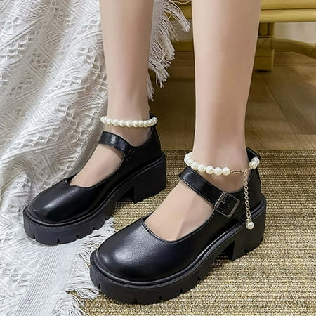 Yoslce Dress Shoes For Women Low Heel Thick-Sole British Vintage Girls Students High
Yoslce Dress Shoes For Women Low Heel Thick-Sole British Vintage Girls Students High