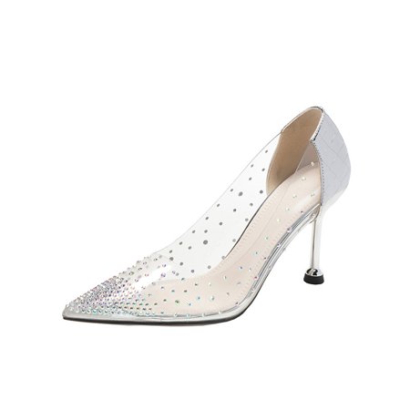 Crystal transparent high heels women‘s New stiletto heel sexy pointed rhinestone shoes large 41-43 wedding shoes for women
Crystal transparent high heels women‘s New stiletto heel sexy pointed rhinestone shoes large 41-43 wedding shoes for women