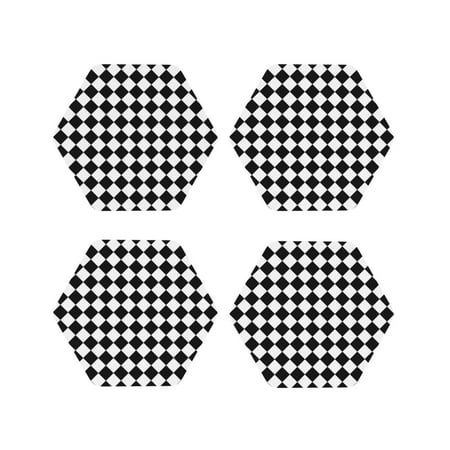Leather Coasters Set of 4 - Square Black White Plaid Lightweight Non-Slip Drink Coasters for Desk Anti-Scalding Desk Cup Coasters for Office Table Decor Hexagon
Leather Coasters Set of 4 - Square Black White Plaid Lightweight Non-Slip Drink Coasters for Desk Anti-Scalding Desk Cup Coasters for Office Table Decor Hexagon
