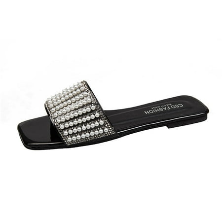 Women s Rhinestone Pearl Flat Sandals Sparkly Square Open Toe Slide Sandals Slip On Sandals Casual Summer Shoes
Women s Rhinestone Pearl Flat Sandals Sparkly Square Open Toe Slide Sandals Slip On Sandals Casual Summer Shoes