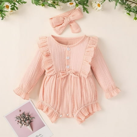 KONBECA Baby Boys Girls Rompers Infants Pure Cotton Coverall Toddler Kids Baby Girls Cute Jumpsuit Long Sleeve Bodysuit Romper with Headband Outfits (0-12 Months)
KONBECA Baby Boys Girls Rompers Infants Pure Cotton Coverall Toddler Kids Baby Girls Cute Jumpsuit Long Sleeve Bodysuit Romper with Headband Outfits (0-12 Months)