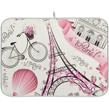 SKYSONIC Eiffel Tower Dish Drying Mat Microfiber Absorbent Drying Mats for Kitchen Counter Large Reversible Dishes Draining Pad 18x24 Inch
SKYSONIC Eiffel Tower Dish Drying Mat Microfiber Absorbent Drying Mats for Kitchen Counter Large Reversible Dishes Draining Pad 18x24 Inch