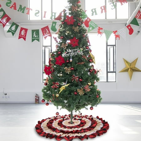 116cm Round Plaid Lace Carpet Christmas Tree Cake Skirt Cover Home Decoration Beige Cloth
116cm Round Plaid Lace Carpet Christmas Tree Cake Skirt Cover Home Decoration Beige Cloth