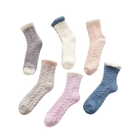 STARVNC Womens Thick Soft Fluffy Winter Slipper Socks(5 Packs)