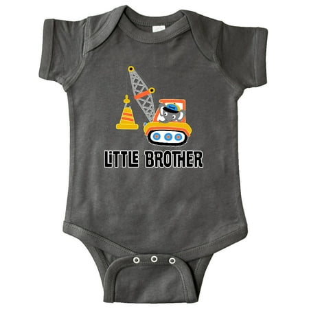 Inktastic Little Brother Construction Truck Boys Gift Baby Boy Bodysuit