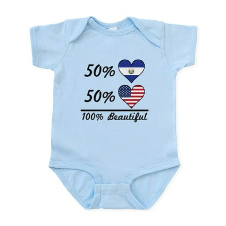 CafePress - 50% El Salvadorian 50% American 100% Beautiful Bod - Baby Light Bodysuit Size Newborn - 24 Months