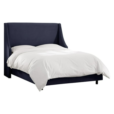 Swoop Arm Wingback Velvet Upholstered Bed