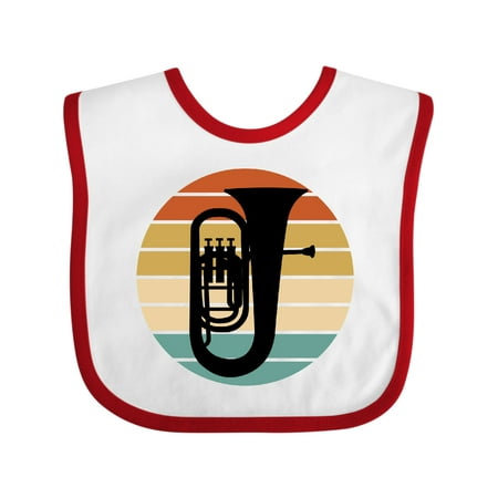 Inktastic Tuba Music Retro Sunset Silhouette Gift Baby Boy or Baby Girl Bib