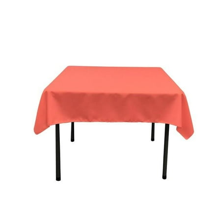 TCpop52x52-CoralP55 Polyester Poplin Square Tablecloth Coral - 52 x 52 in.